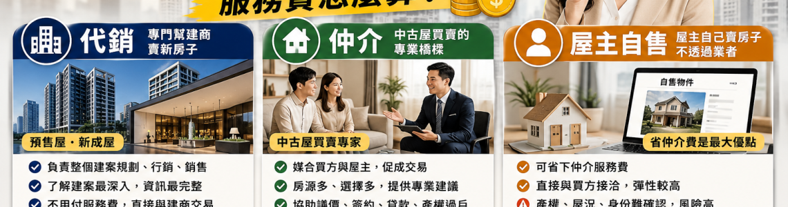 代銷、房仲、屋主自售差別大解析！買房到底該找誰？