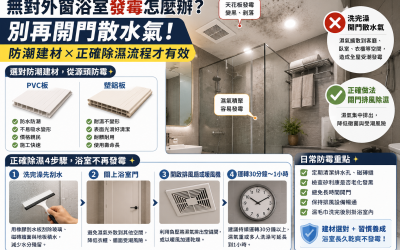 無對外窗浴室發霉怎麼辦？別再開門散水氣，選對防潮建材才有效