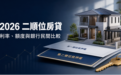 2026二順位房貸完整指南：房屋二胎利率、額度與銀行民間比較