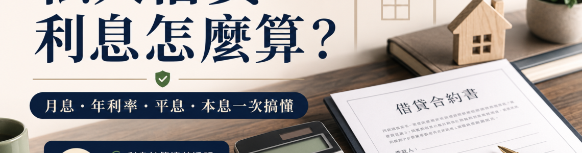 私人借貸利息怎麼算？月息、年利率、三分利、平息與本息一次搞懂