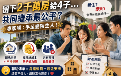 母親過世留房產給四子，如何公平繼承避免家族爭端？