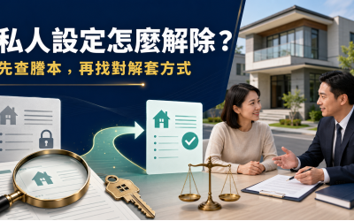 私人設定貸款是什麼？房屋被設定怎麼解除？類型、風險與解套流程一次看