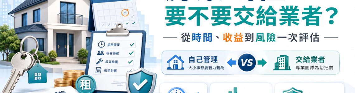 房東出租要不要交給業者?從時間、收益到風險一次評估 房東出租要不要交給業者?從時間、收益到風險一次評估