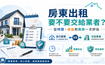 房東出租要不要交給業者？從時間、收益到風險一次評估
