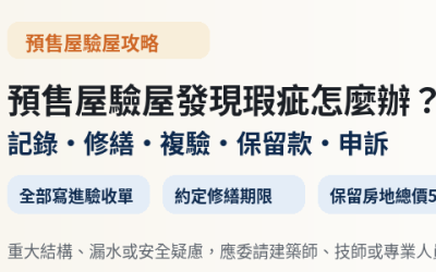 預售屋驗屋發現瑕疵怎麼辦？5步驟處理、5%保留款與申訴方式