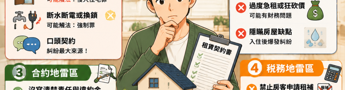 ⚠️ 房東出租房屋千萬不能做的事｜守護租賃關係避免踩雷指南