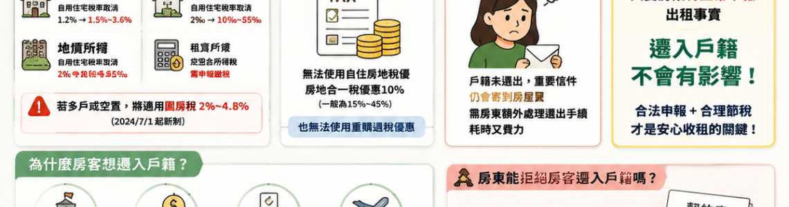 🏠 租客遷入戶籍對房東有影響嗎？房東必看完整解析（報稅＋稅務＋風險）
