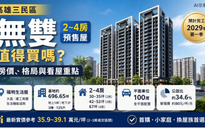 高雄三民區無雙2～4房預售屋值得買嗎？房價、格局與看屋重點