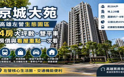 高雄左營京城大苑值得買嗎？生態園區4房、房價與看屋重點