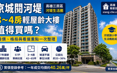 高雄三民區京城閱河堤3～4房輕屋齡大樓值得買嗎？房價、格局與看屋重點