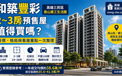 高雄三民區和築豐彩2～3房預售屋值得買嗎？房價、格局與看屋重點