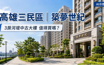 高雄三民區築夢世紀3房河堤中古大樓值得買嗎？房價、格局與看屋重點