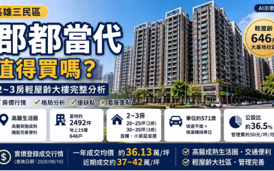 高雄三民區郡都當代2～3房輕屋齡大樓值得買嗎？房價、格局與看屋重點
