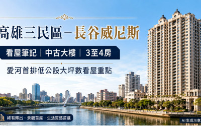 高雄三民區－長谷威尼斯－看屋筆記－中古大樓－3至4房－愛河首排低公設大坪數看屋重點