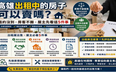 高雄出租中的房子可以賣嗎？租約沒到、房客不搬，屋主先看這5件事