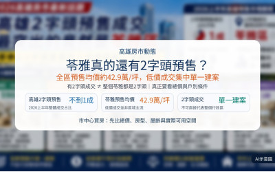 苓雅區買房怎麼選？2字頭預售真相、文化中心與三多中古屋比較