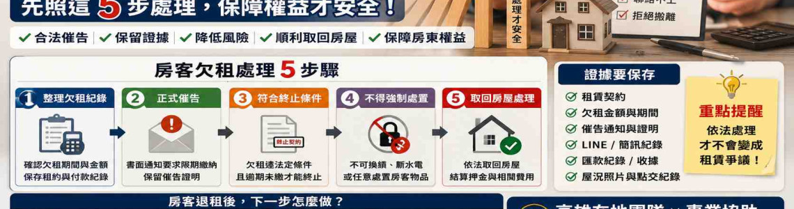 房客欠租怎麼辦?高雄房東別急著換鎖,先照這5步處理 房客欠租怎麼辦?高雄房東別急著換鎖,先照這5步處理