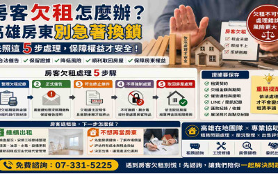 房客欠租怎麼辦？高雄房東別急著換鎖，先照這5步處理